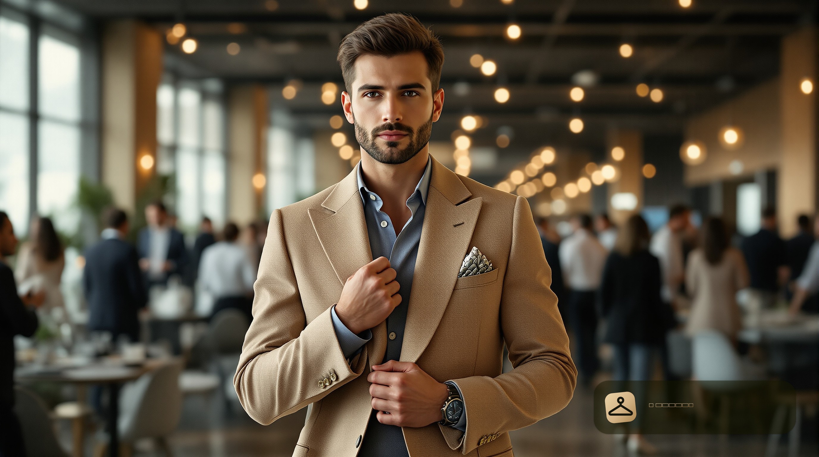 Man preparing for a summer business conference in smart attire.